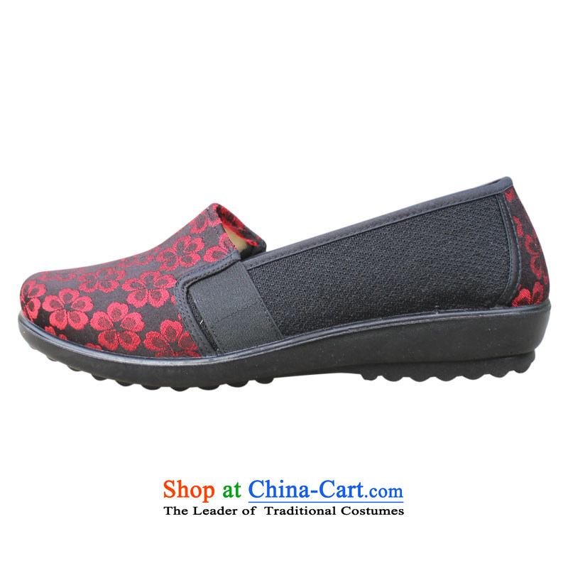 Welcomes the definition of Old Beijing mesh upper flat shoe women shoes comfortable soft bottoms stamp mother shoes, casual breathable mesh upper with large red 40, Yan Qing 6303 , , , shopping on the Internet