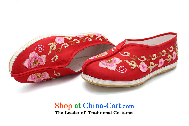 The Chinese old step-young of Ramadan, the old Beijing mesh upper machine, non-slip embroidery mother lady's shoe-glue red satin small garden red 34 pictures, prices, brand platters! The elections are supplied in the national character of distribution, so action, buy now enjoy more preferential! As soon as possible.