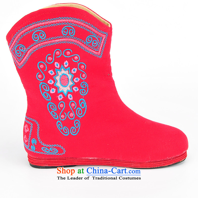 Better well old Beijing new stylish casual shoes China wind then boots thousands ground embroidery boots ladies boot the bottom surface and the rubber is embroidered short Boot B-2 red 39, better Fuk (JIAFU) , , , shopping on the Internet