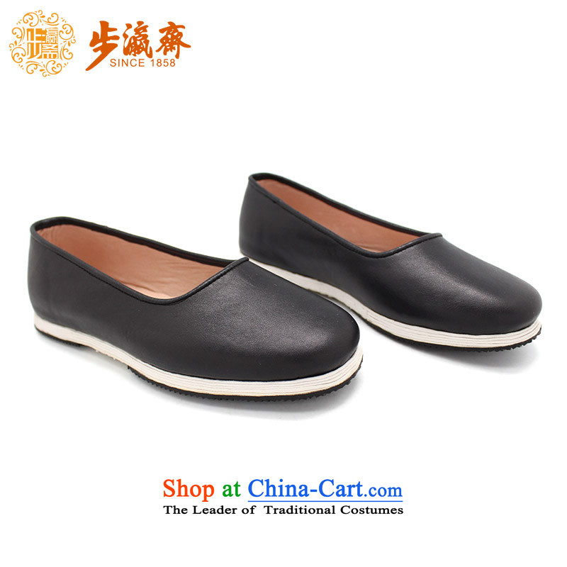 The Chinese old step-Fitr Old Beijing hand-thousand-layer bottom leather shoe sewing single shoe women thousands ground Leather Black step 35 Yuan Hai Ying Ramadan , , , shopping on the Internet