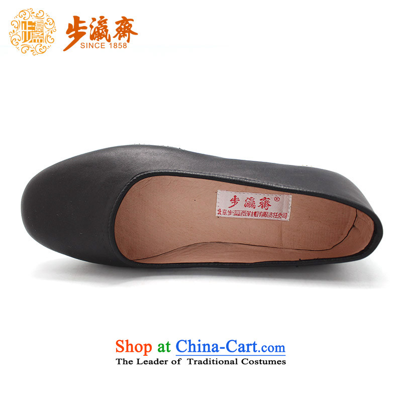 The Chinese old step-Fitr Old Beijing hand-thousand-layer bottom leather shoe sewing single shoe women thousands ground Leather Black step 35 Yuan Hai Ying Ramadan , , , shopping on the Internet