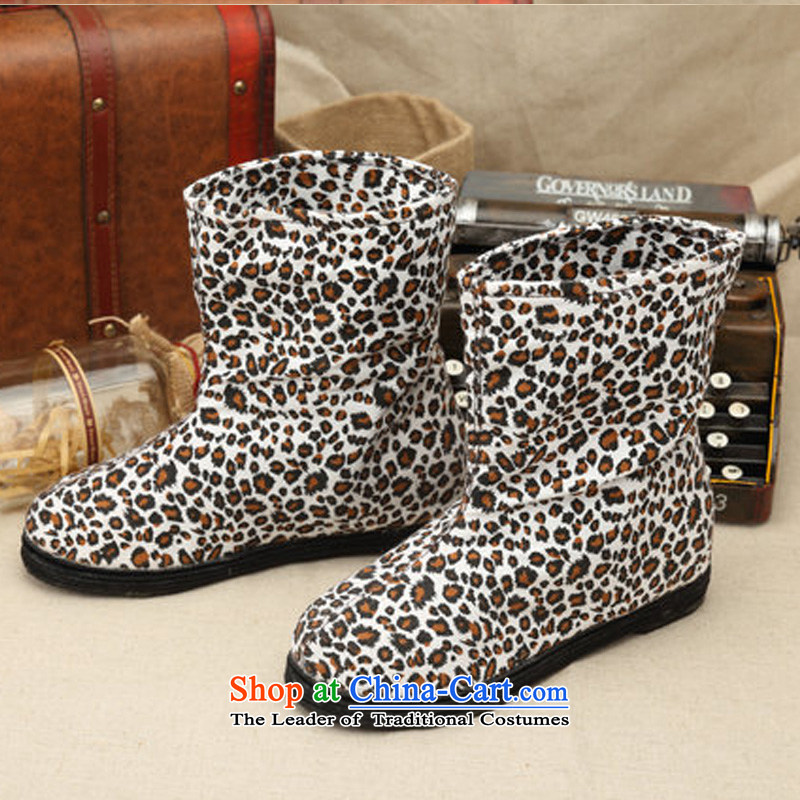 Charlene Choi this court of Old Beijing mesh upper with thousands of women shoes bottom bootie leopard stylish mother boots film non-slip wear shoes increased within the pregnant women shoes Leopard Charlene Choi this court has been pressed 35 shopping on