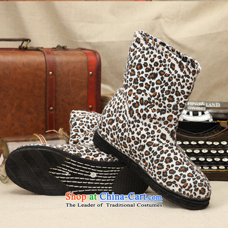 Charlene Choi this court of Old Beijing mesh upper with thousands of women shoes bottom bootie leopard stylish mother boots film non-slip wear shoes increased within the pregnant women shoes Leopard Charlene Choi this court has been pressed 35 shopping on