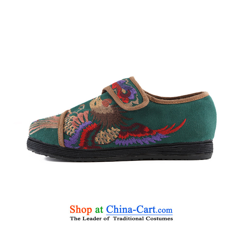 Hon-dance genuine fall ethnic embroidered shoes of Old Beijing embroidery mesh upper thousands of base flat shoes with women in old age mothers shoe is soft and comfortable shoes Bong-concept spend single green 39, Han-dance , , , shopping on the Internet
