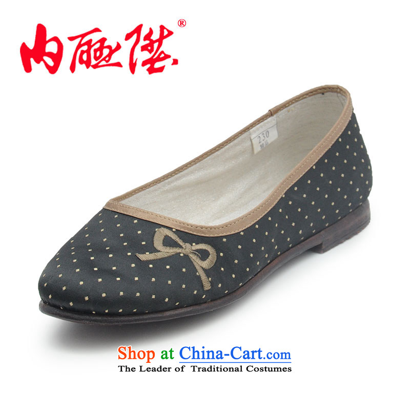 Inline l women shoes mesh upper Ngau Pei parquet-Butterfly Lovers and stylish lounge old Beijing?7214A 7214A mesh upper black?35