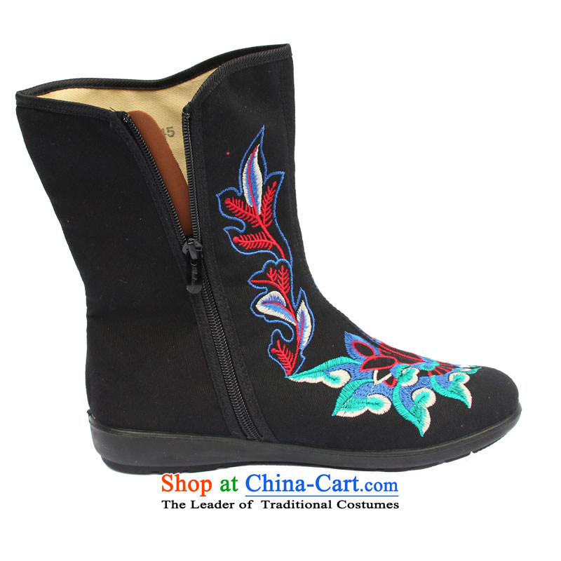 Step Fuxiang trendy New, Old Beijing mesh upper China wind embroidered ladies boot flat comfortable pension pin female black 37, step-by-Step boot X35-1 Fuk Cheung shopping on the Internet has been pressed.