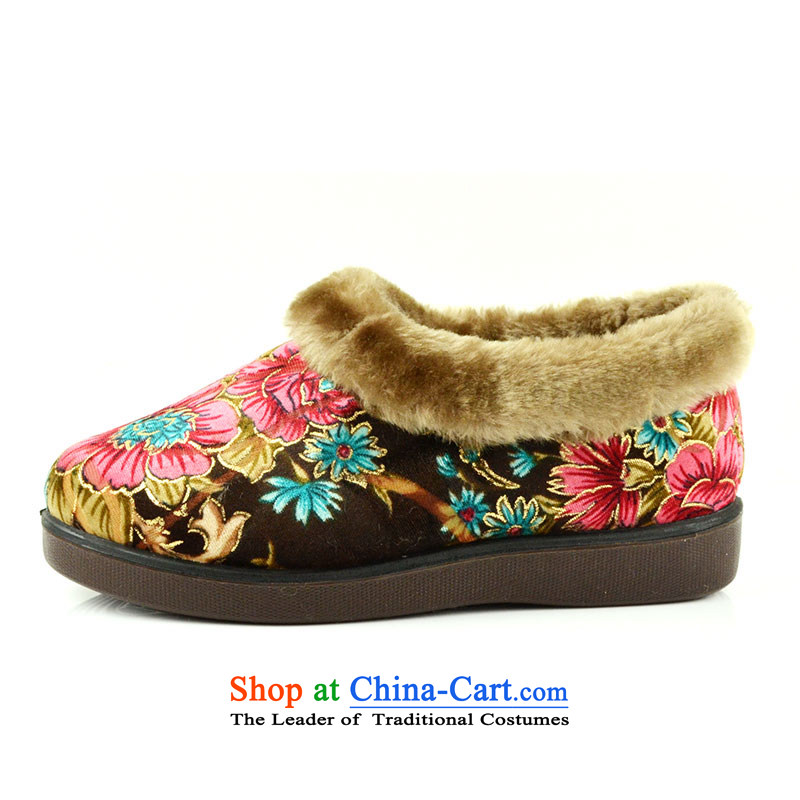 The first door of Old Beijing mesh upper female cotton shoes warm winter shoes mother home cotton shoes Maomao shoes national wind in older cotton shoes blue 38, Purple Door (zimenyuan) , , , shopping on the Internet