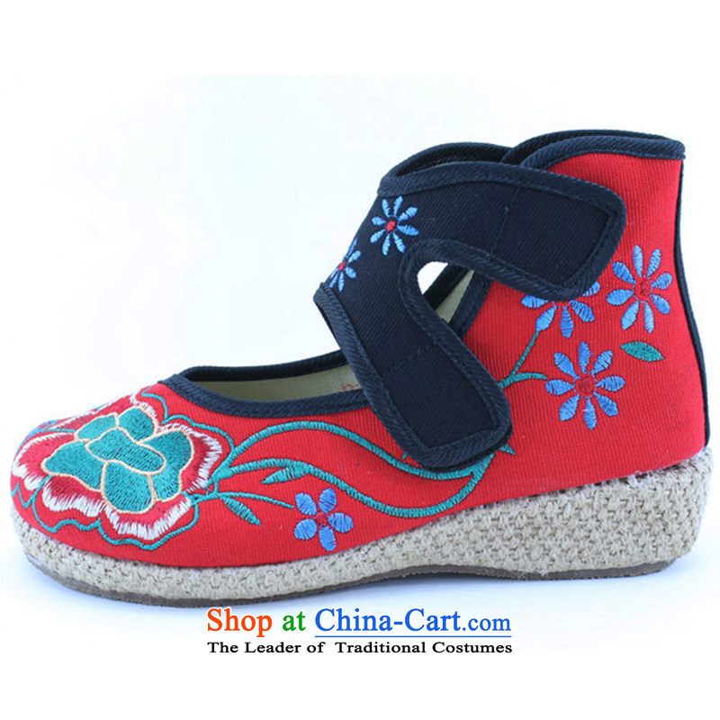 The new cake Bottom shoe old Beijing mesh upper ethnic embroidered shoes stylish single shoe 418-6 Red 39 418-6 Hennessy Road Yong-sung , , , shopping on the Internet