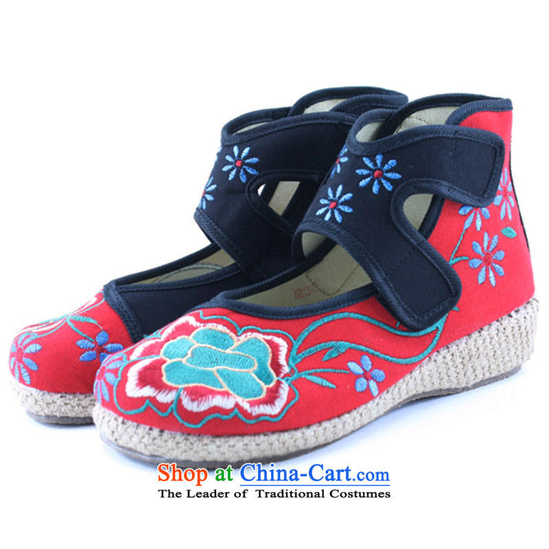 The new cake Bottom shoe old Beijing mesh upper ethnic embroidered shoes stylish single shoe 418-6 Red 39 418-6 Hennessy Road Yong-sung , , , shopping on the Internet