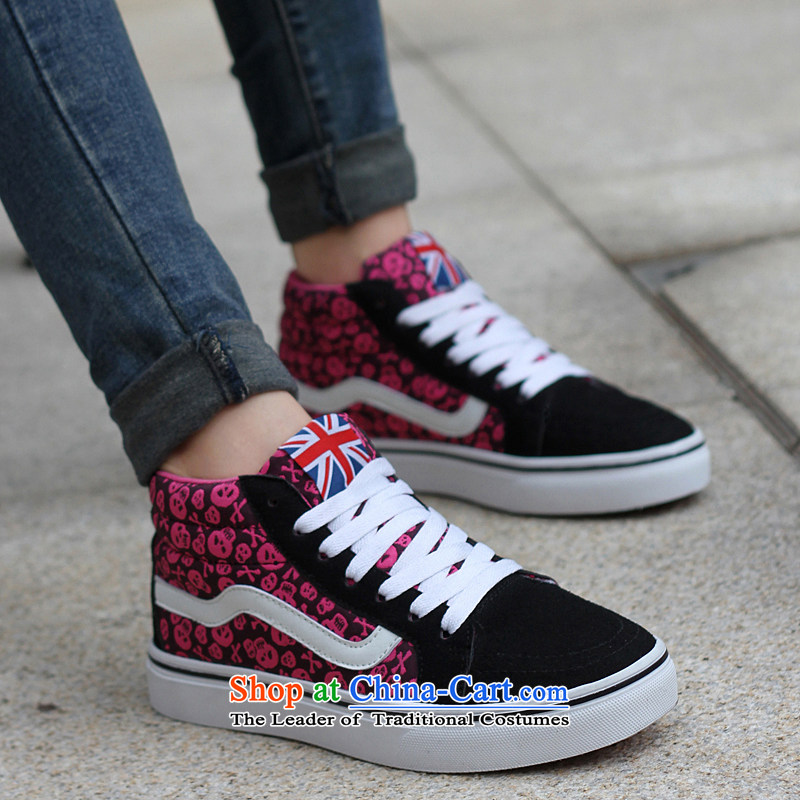 Pang Wai of autumn and winter 2014 new Korean hip trendy fashion tether women shoes low couples, canvas shoes are red single storey black 38, Pang Wai (pengwei) , , , shopping on the Internet