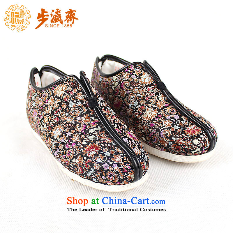 The Chinese old step-young of Ramadan Old Beijing mesh upper hand-thousand-layer apply glue to the bottom with non-slip gift elderly small girl thousands of cockscomb on cotton black 41 (Increase) this shoe is too small a concept of a large number of step