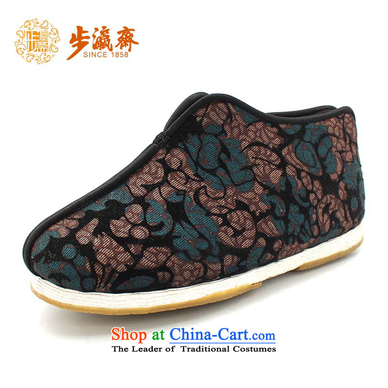 The Chinese old step-young of Ramadan Old Beijing mesh upper hand-thousand-layer apply glue to the bottom with non-slip gift for the elderly is too small, non-slip thousands lytle cotton - 3 green green?37?this shoe is too small a concept of a large numbe