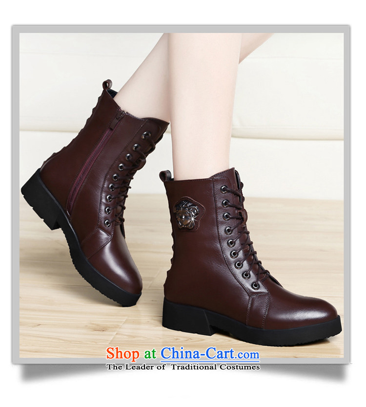Gooch First layer cowhide Tianlun Songhe ladies boot leather boots in rivets women shoes rough with Martin Eden boots black 40 pictures, price : 8109, brand platters! The elections are supplied in the national character of distribution, so action, buy now enjoy more preferential! As soon as possible.