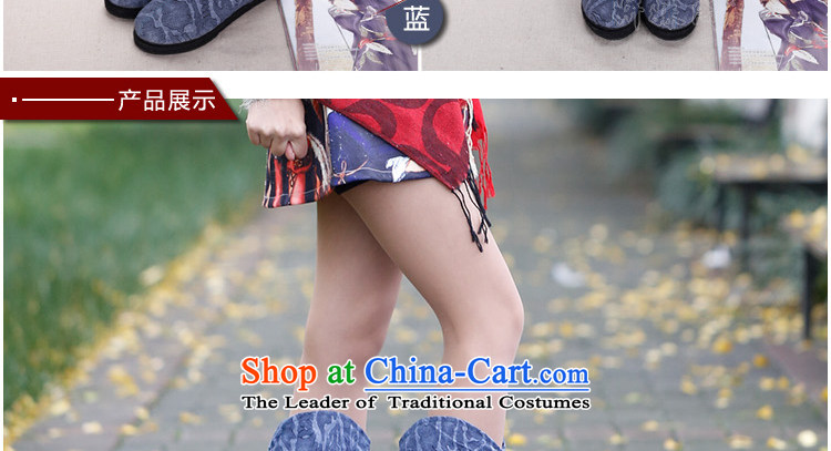 This Spring and Autumn Pavilion Yeon ladies boot new stylish mid boot stamp thousands ground pin mother comfortable shoes of ethnic women shoes Pin Kit  - New 3-Blue 36 pictures, prices, brand platters! The elections are supplied in the national character of distribution, so action, buy now enjoy more preferential! As soon as possible.