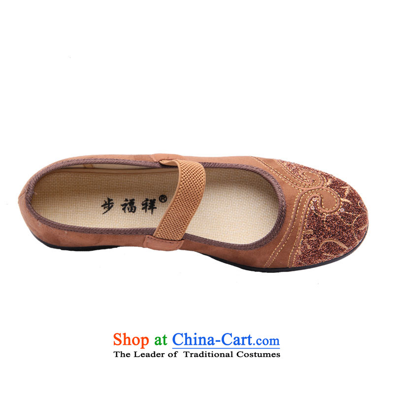 Step Fuxiang trendy New, Old Beijing mesh upper leisure shoes comfortable single mother of women shoes W-013 pin gold step 39 Fuk Cheung shopping on the Internet has been pressed.