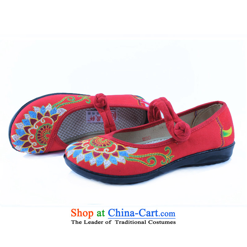 Mesh upper with genuine old Beijing Women embroidered shoes spring, summer, autumn, ethnic single women shoes with soft, square Dance Shoe mother shoe 1908 red 38, Yong-sung Hennessy Road , , , shopping on the Internet