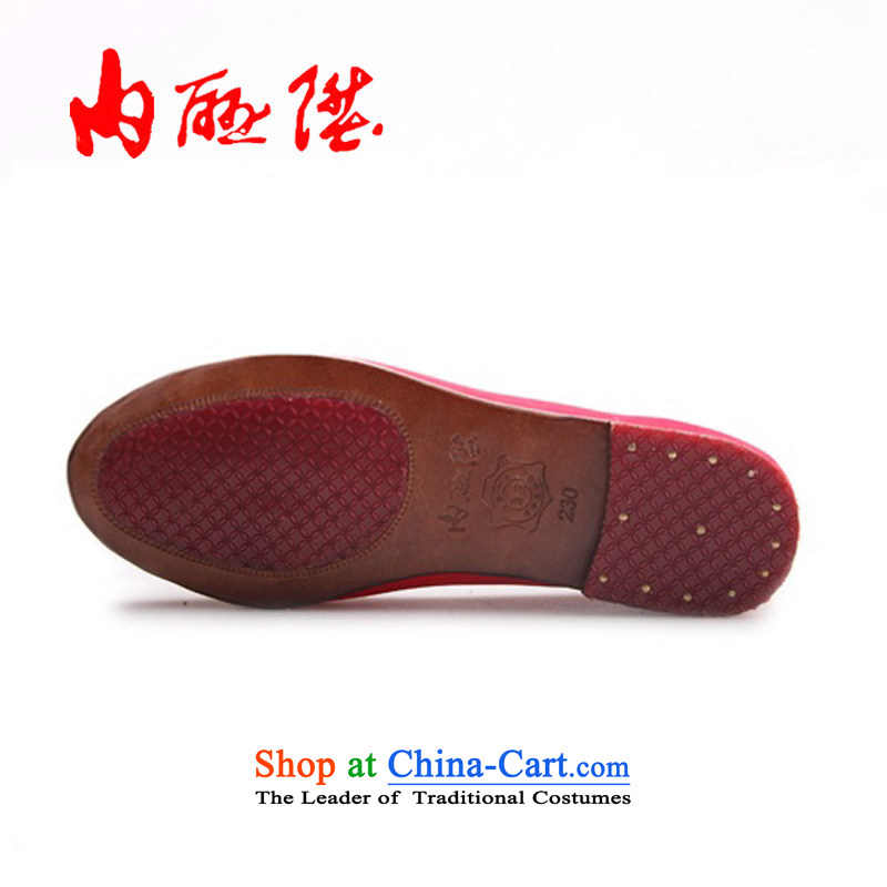 Inline l women shoes old Beijing mesh upper leather panelled core half-gon sea embroidered RMB Female leather upper with mesh 7251A it black peony 35 inline l , , , shopping on the Internet