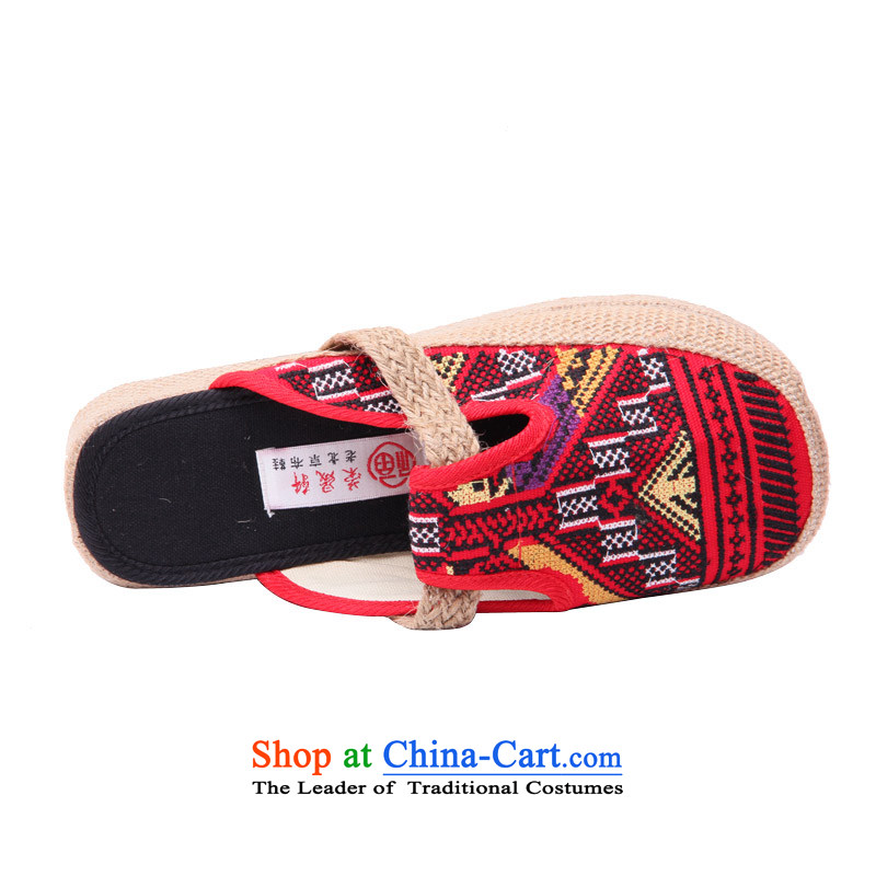 Yong-sung, Ms. Xuan trendy new embroidery female old Beijing home mesh upper drag thick embroidered slippers 7002 red 39, Yong-sung Hennessy Road , , , shopping on the Internet