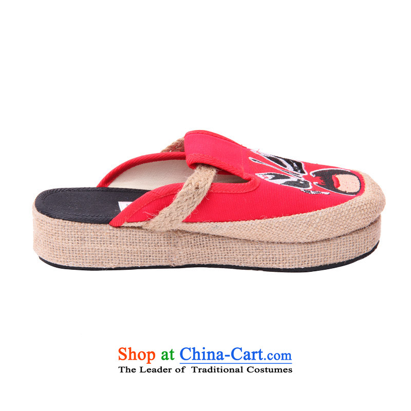 Yong-sung, Ms. Xuan trendy new embroidery female old Beijing home mesh upper drag thick embroidered slippers 7001 red 37, Yong-sung Hennessy Road , , , shopping on the Internet