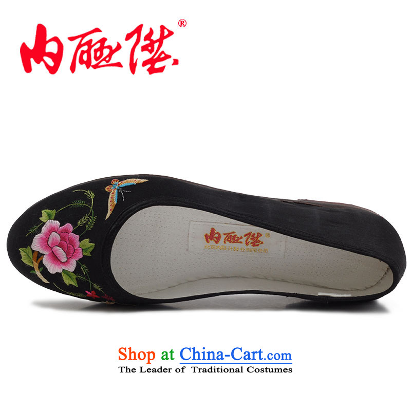 Inline l women shoes psoriasis inserts mesh upper-bottom half embroidered sea smart casual$Old Beijing 7251A mesh upper black peony 39 inline l , , , shopping on the Internet