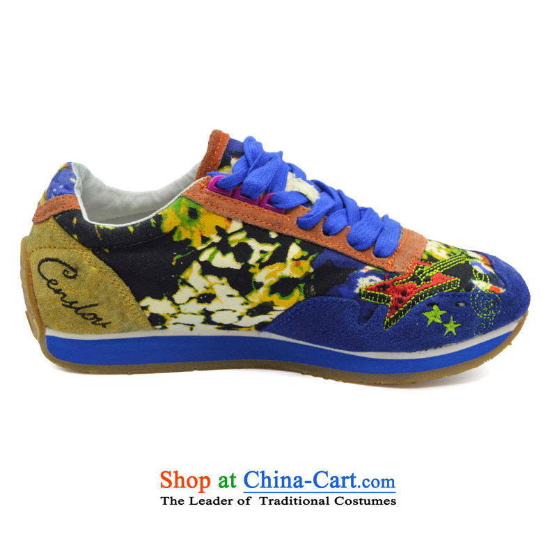 Spain LENSLOU retro embroidery shoes blue 43,LENSLOU,,, shopping on the Internet