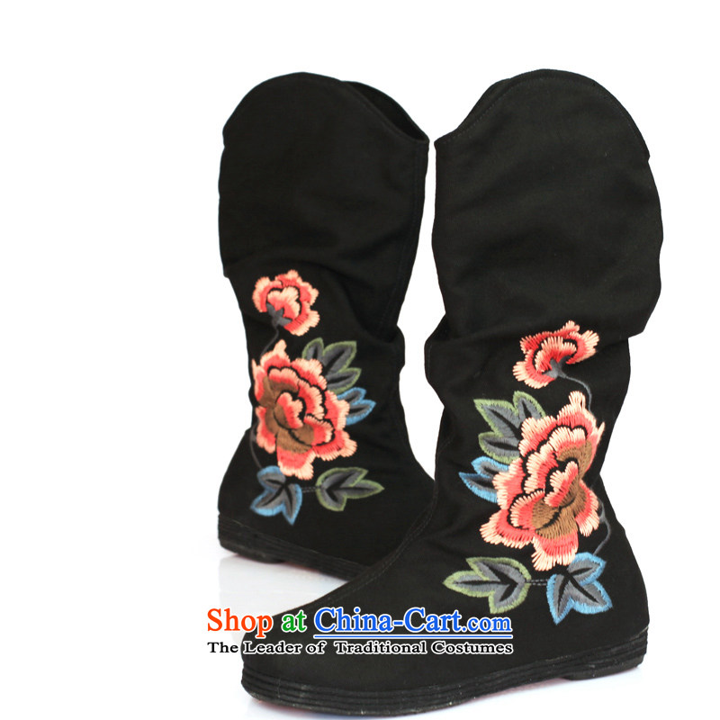 Maple-pyeong of Old Beijing mesh upper ladies boot thousands ground spring and autumn embroidery characteristics of the boots black FJ13715 38, maple ping , , , shopping on the Internet