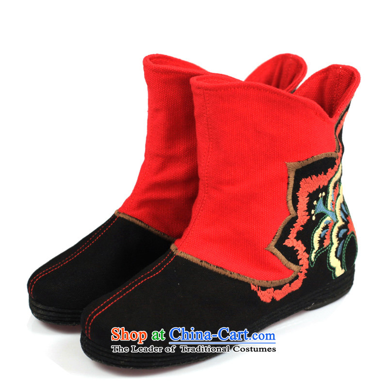 Maple-pyeong of Old Beijing mesh upper floor fourth quarter of thousands of women embroidery bootie characteristics of ethnic ladies boot 37 Maple ping , , , shopping on the Internet