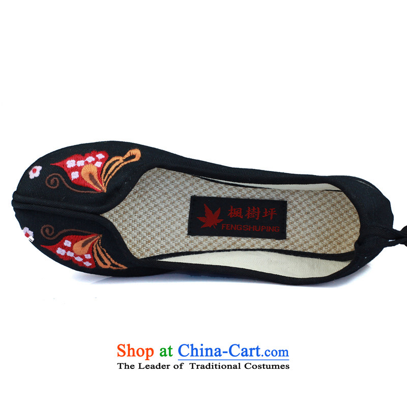 Maple-pyeong of Old Beijing mesh upper embroidered shoes bride shoes marriage shoes characteristics during the spring and autumn low women shoes black A618 39 Maple ping , , , shopping on the Internet
