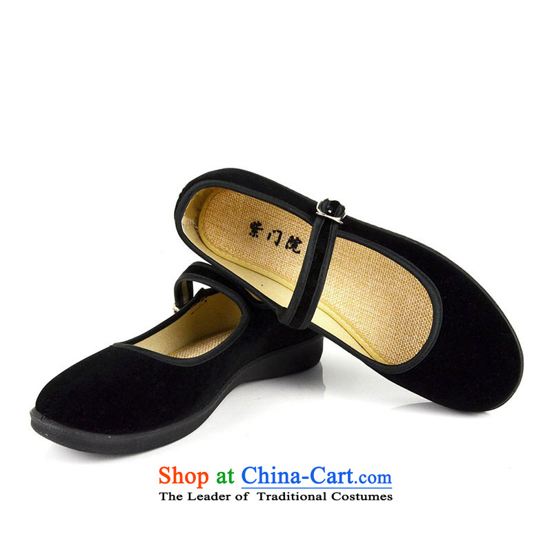 The first door of Old Beijing Women's Shoe Hotel mesh upper attendants work shoes with a square dance etiquette shoes black overalls shoes with flat (standard) Code 36, Purple Door (zimenyuan) , , , shopping on the Internet