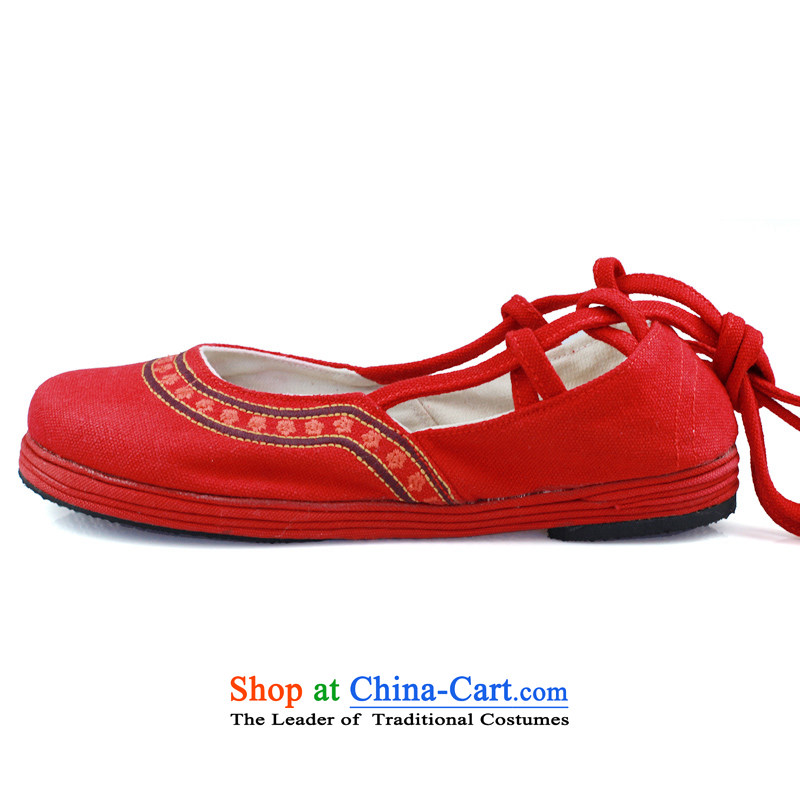 Maple Ping thousands of old Beijing shoes bottom of ethnic embroidered shoes marriage women shoes moms shoes red 35 maple-pyong A623 shopping on the Internet has been pressed.
