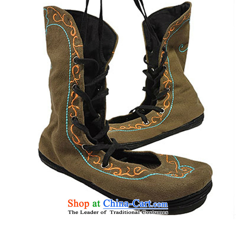 Maple-pyeong of Old Beijing mesh upper embroidered shoes, and trendy straps ladies boot order women shoes cool boots DARKKHAKI M16 35 Maple ping , , , shopping on the Internet