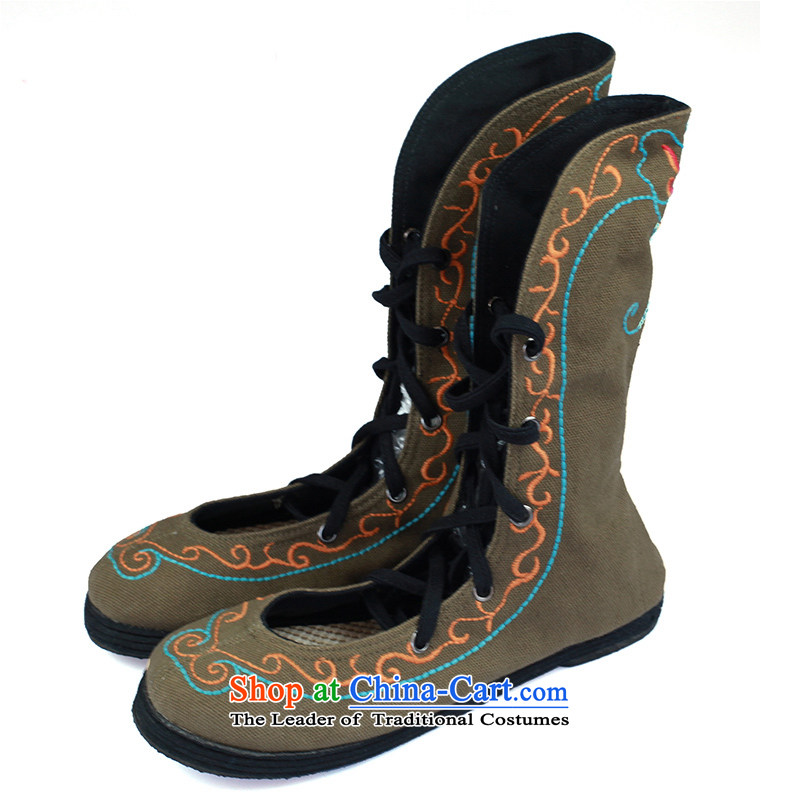 Maple-pyeong of Old Beijing mesh upper embroidered shoes, and trendy straps ladies boot order women shoes cool boots DARKKHAKI M16 35 Maple ping , , , shopping on the Internet
