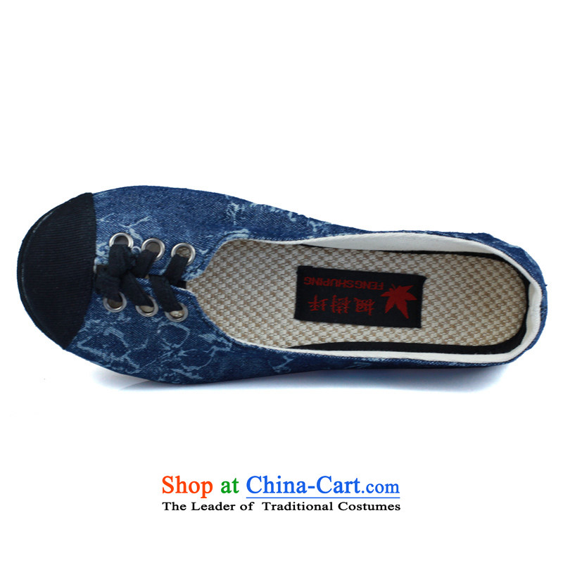 Maple-pyeong of Old Beijing national FENG PING with mesh upper drive preppy cowboy women shoes Dark denim A632 40 Maple ping , , , shopping on the Internet