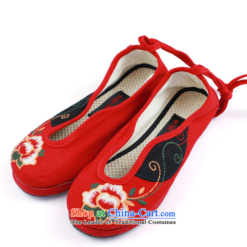 Maple-pyeong of ethnic women shoes of Old Beijing mesh upper embroidered shoes bottom thousands of moms A613 red shoes, 36 Maple ping , , , shopping on the Internet