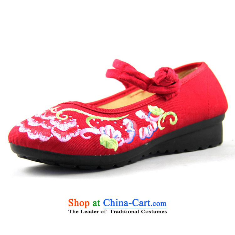 Magnolia 2015 new old Beijing mesh upper spring and summer womens single shoe traditional embroidery sneakers with the buckle on the slope of the girl embroidered shoes 2312-1184 RED 39 pictures, prices, brand platters! The elections are supplied in the national character of distribution, so action, buy now enjoy more preferential! As soon as possible.