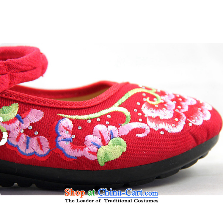 Magnolia 2015 new old Beijing mesh upper spring and summer womens single shoe traditional embroidery sneakers with the buckle on the slope of the girl embroidered shoes 2312-1184 RED 39 pictures, prices, brand platters! The elections are supplied in the national character of distribution, so action, buy now enjoy more preferential! As soon as possible.