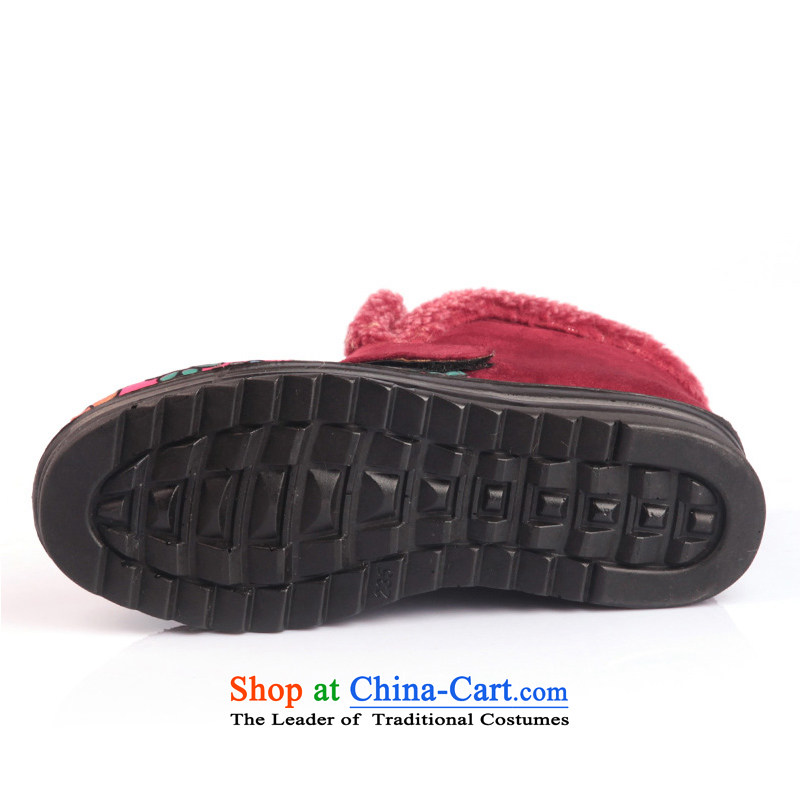 Maple-pyeong of Old Beijing mesh upper with slope winter plus lint-free thick female boots velcro mother of ethnic cotton shoes Carmine FLJ19110M 36 Maple ping , , , shopping on the Internet