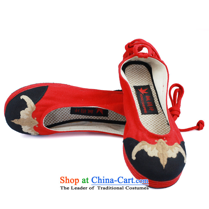 Maple-pyeong of Old Beijing mesh upper ethnic embroidered shoes moms shoes pregnant woman shoes red K10 36 Maple ping , , , shopping on the Internet
