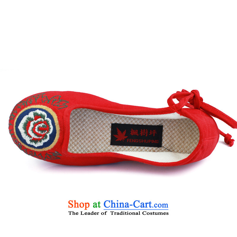 Maple-pyeong of Old Beijing mesh upper layer thousands ground embroidered shoes moms shoes pregnant women driving A610 40 Red maple ping , , , shopping on the Internet