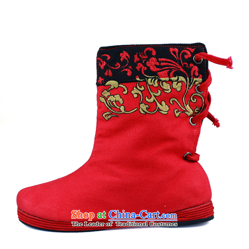 Maple-pyeong of Old Beijing mesh upper women shoes cotton linen cloth boots female embroidery Trait Single Shoot newlyweds shoes red 37, maple-pyong IPODÂ , , , shopping on the Internet