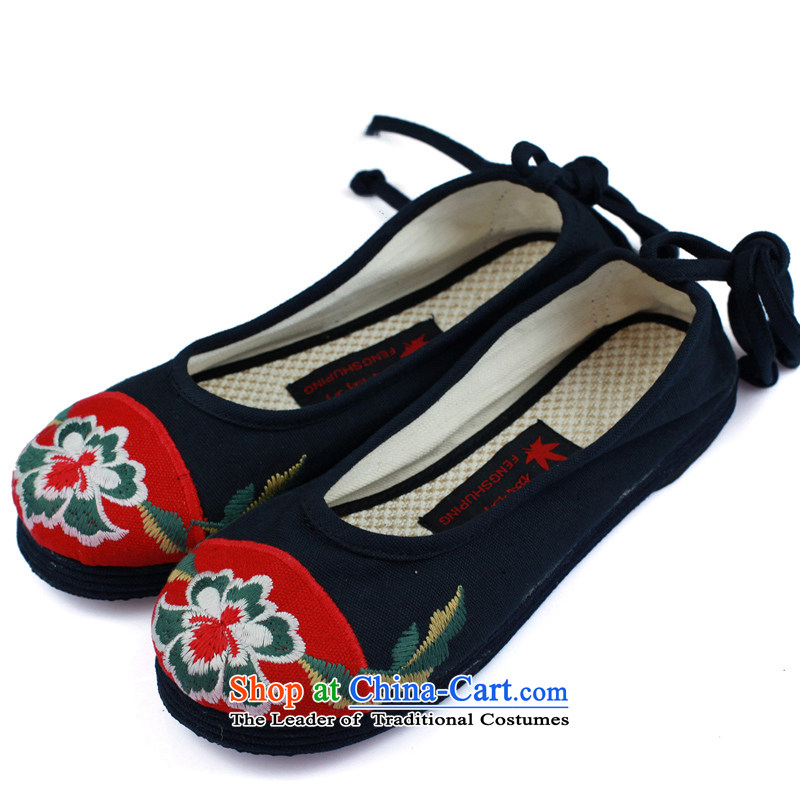 Maple-pyeong of Old Beijing mesh upper for women of ethnic embroidered shoes moms shoes pregnant women shoes blue single drive A13 40 Maple ping , , , shopping on the Internet
