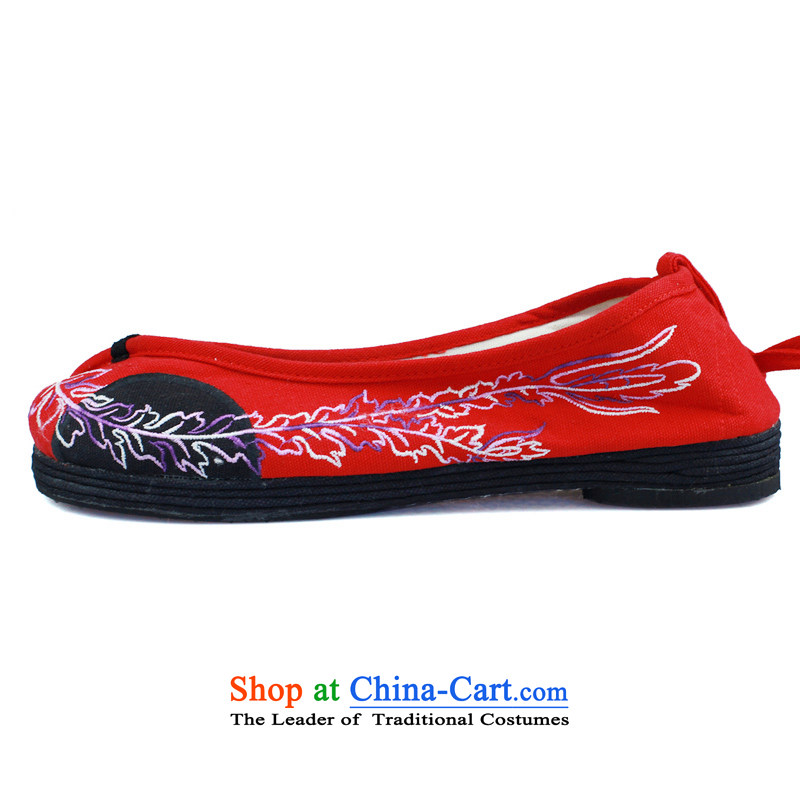 Maple ping original old Beijing mesh upper ethnic embroidered shoes moms thousands of Bottom shoe red L10 35 Maple ping , , , shopping on the Internet
