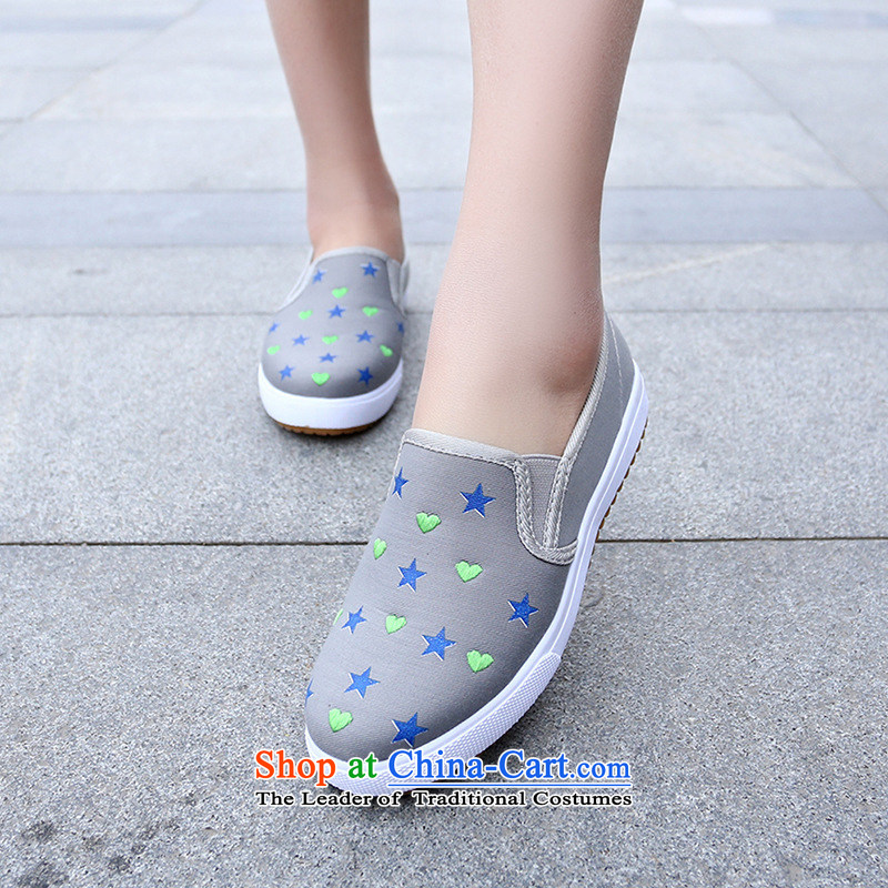 The spring of the year 2015 a new women's shoe canvas shoes stylish light port single shoe lazy people shoes flat bottom flat with a minimalist stirrups B056YZ blue 39, beginning of fall of latitude , , , shopping on the Internet