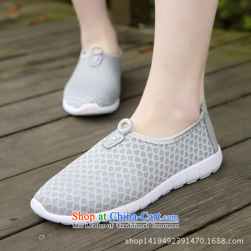 2015 Spring_Summer Ms. new web women breathable mesh panel sports shoes Korean leisure web comfortable flat shoe B018YZ gray?38