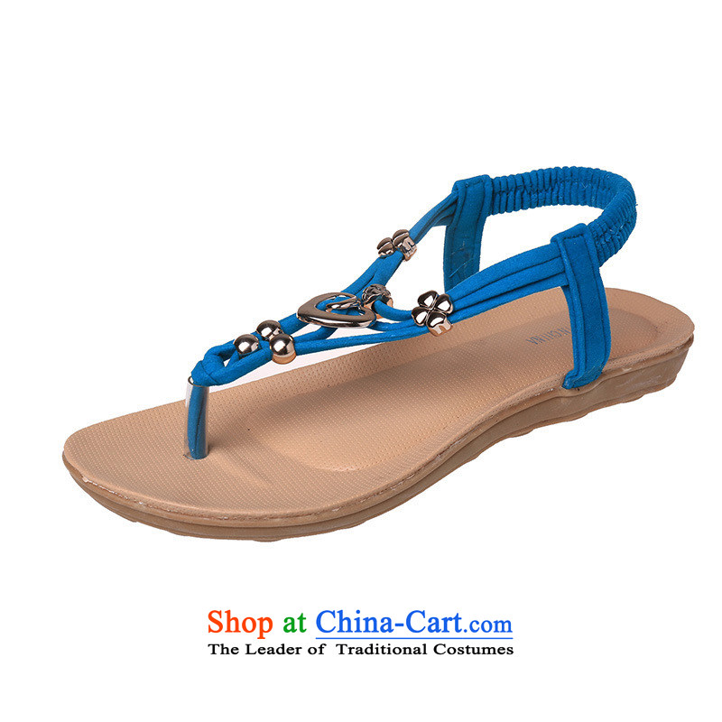Summer 2015 new Korean Bohemia female sandals stylish elastic flat shoe water drilling beach shoes B051YZ black 40, beginning of fall of latitude , , , shopping on the Internet