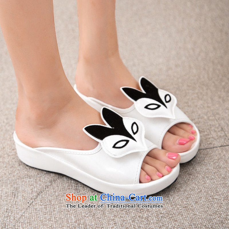 Summer 2015 new women's non-slip cool slippers cartoon leisure flat bottom shoe slippers and stylish lounge sandals B053YZ black 38, beginning of fall of latitude , , , shopping on the Internet