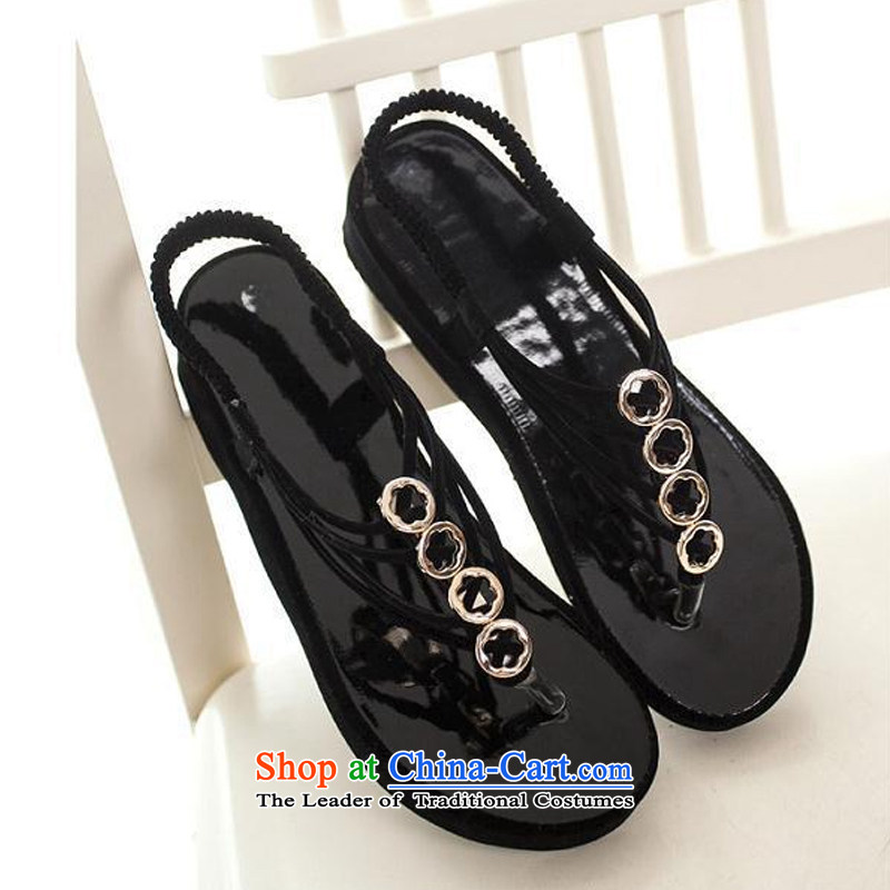 Summer 2015 New Bohemia sandals beaded folder new peace-keeping operations sandals flat bottom thick Students Summer B071YZ female Rome 35 blue autumn of latitude , , , shopping on the Internet