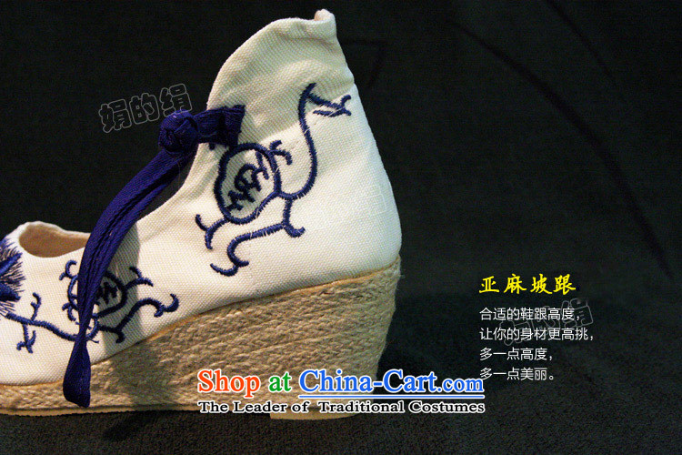 The silk autumn old Beijing mesh upper ethnic embroidered shoes antique porcelain slope with the high-heel shoes light shoe single port 577 white 38 pictures, prices, brand platters! The elections are supplied in the national character of distribution, so action, buy now enjoy more preferential! As soon as possible.
