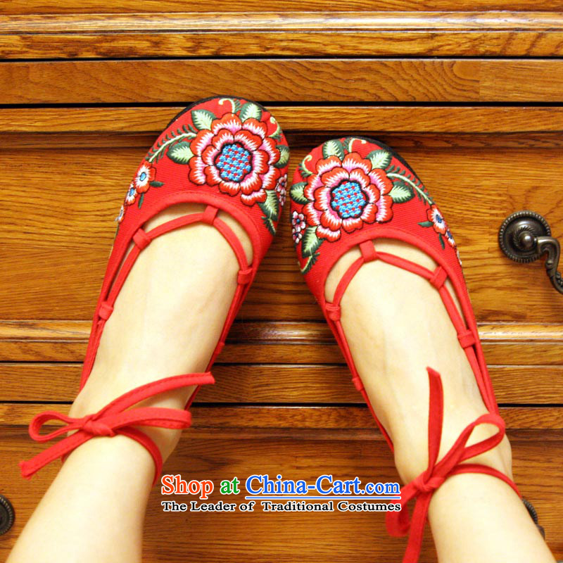 The silk autumn old Beijing mesh upper ethnic embroidered shoes thousands of women shoes dance floor single Shoes, Casual Shoes 13-5 red 38, Ms Shelley silk , , , shopping on the Internet