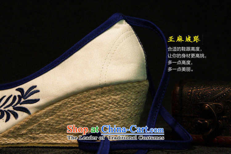 The silk fall of Old Beijing National wind the the high-heel shoes slope with the embroidered shoes porcelain straps mesh upper leisure shoes 301-6 white 37 pictures, prices, brand platters! The elections are supplied in the national character of distribution, so action, buy now enjoy more preferential! As soon as possible.